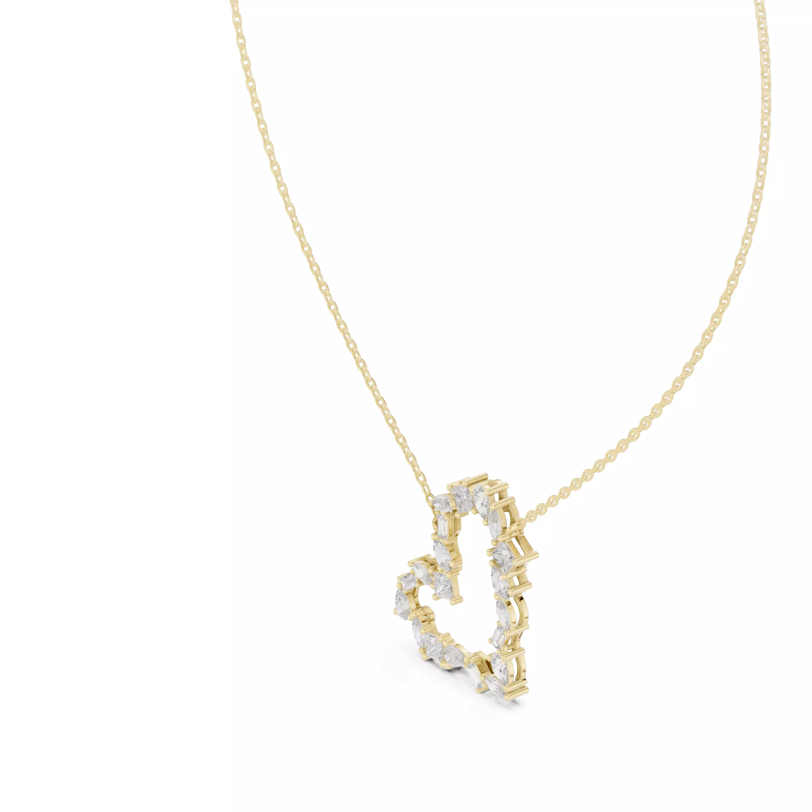 Heart Love Valentine Solitaire Pendant 3dm stl renders Animation 3D print model_11