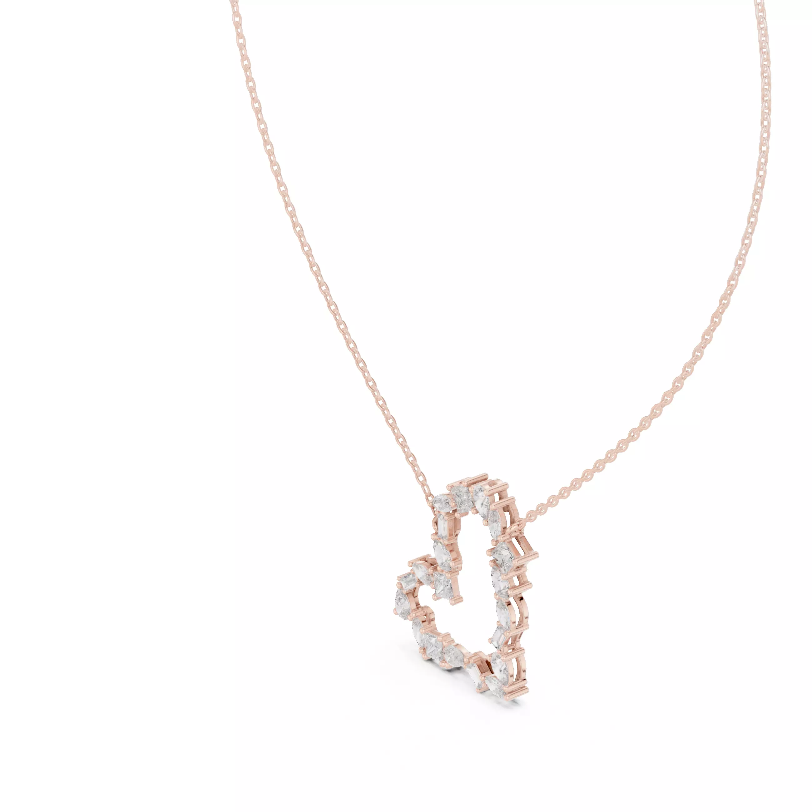 Heart Love Valentine Solitaire Pendant 3dm stl renders Animation 3D print model_3