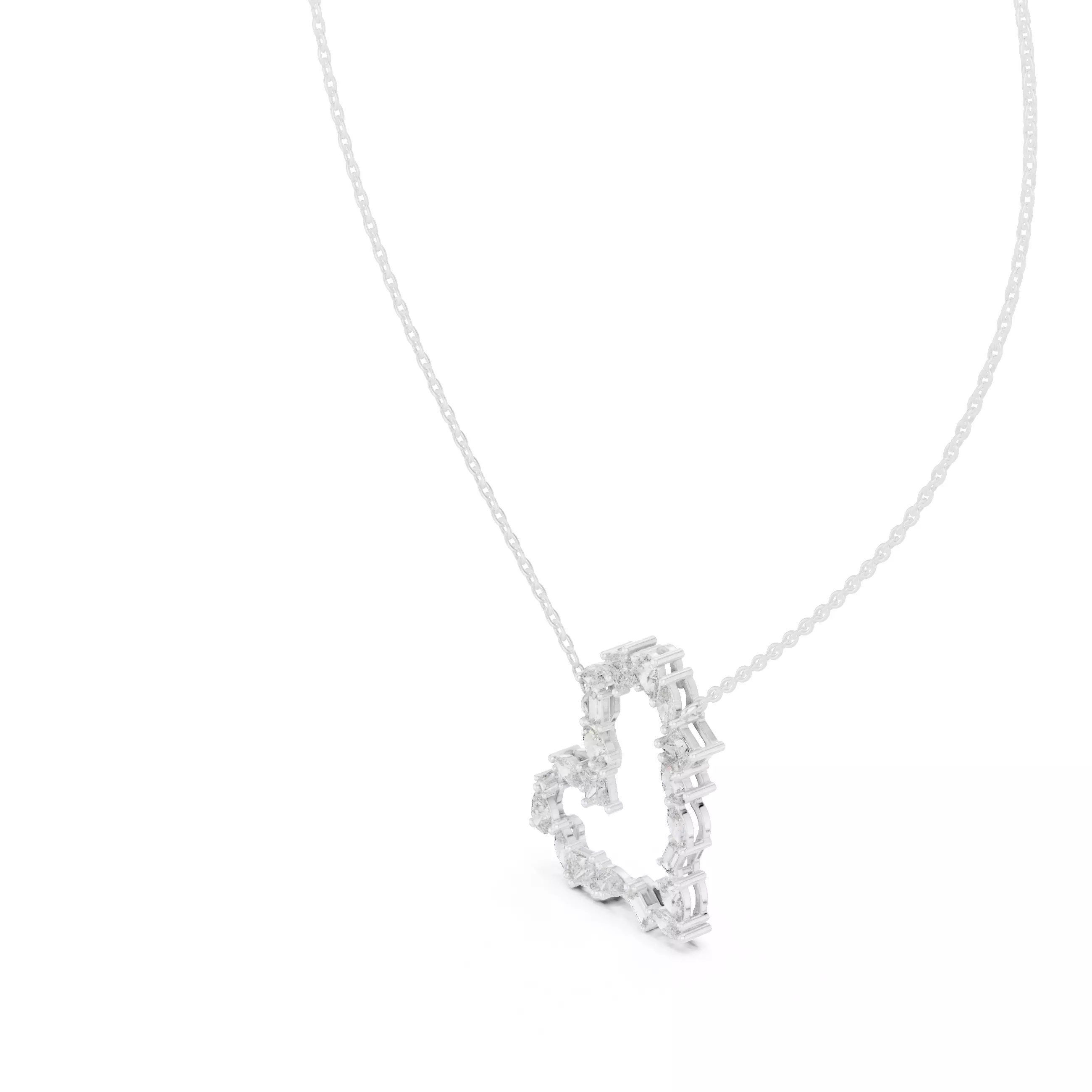 Heart Love Valentine Solitaire Pendant 3dm stl renders Animation 3D print model_7