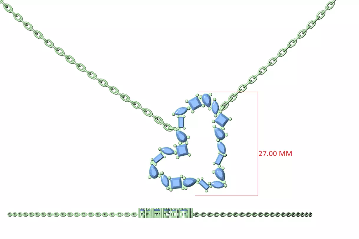 Heart Love Valentine Solitaire Pendant 3dm stl renders Animation 3D print model_1