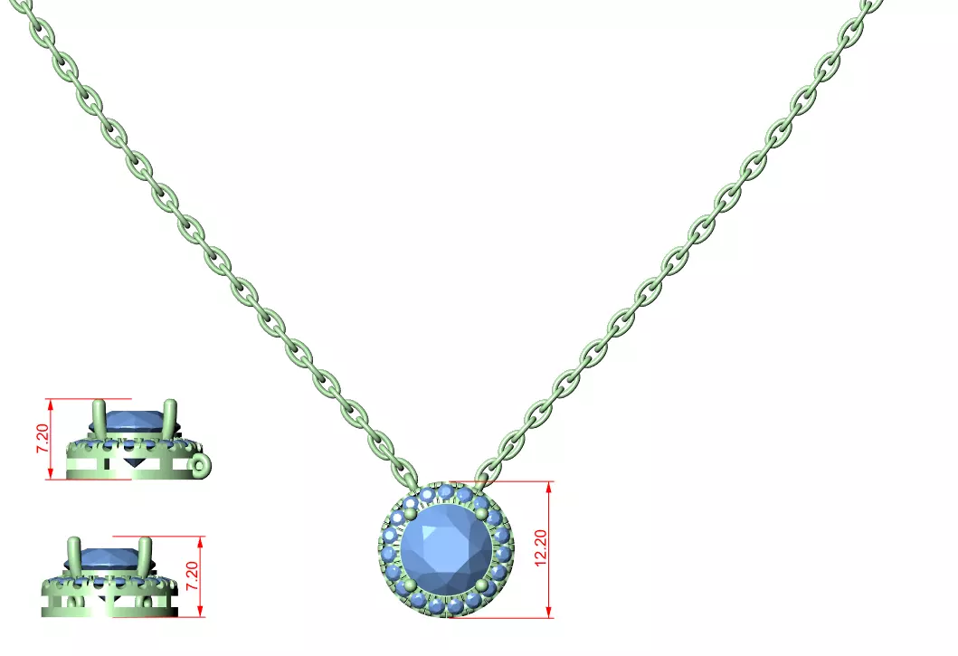 Solitaire Pendant  3dm stl renders Animation Videos Details  3D print model_1