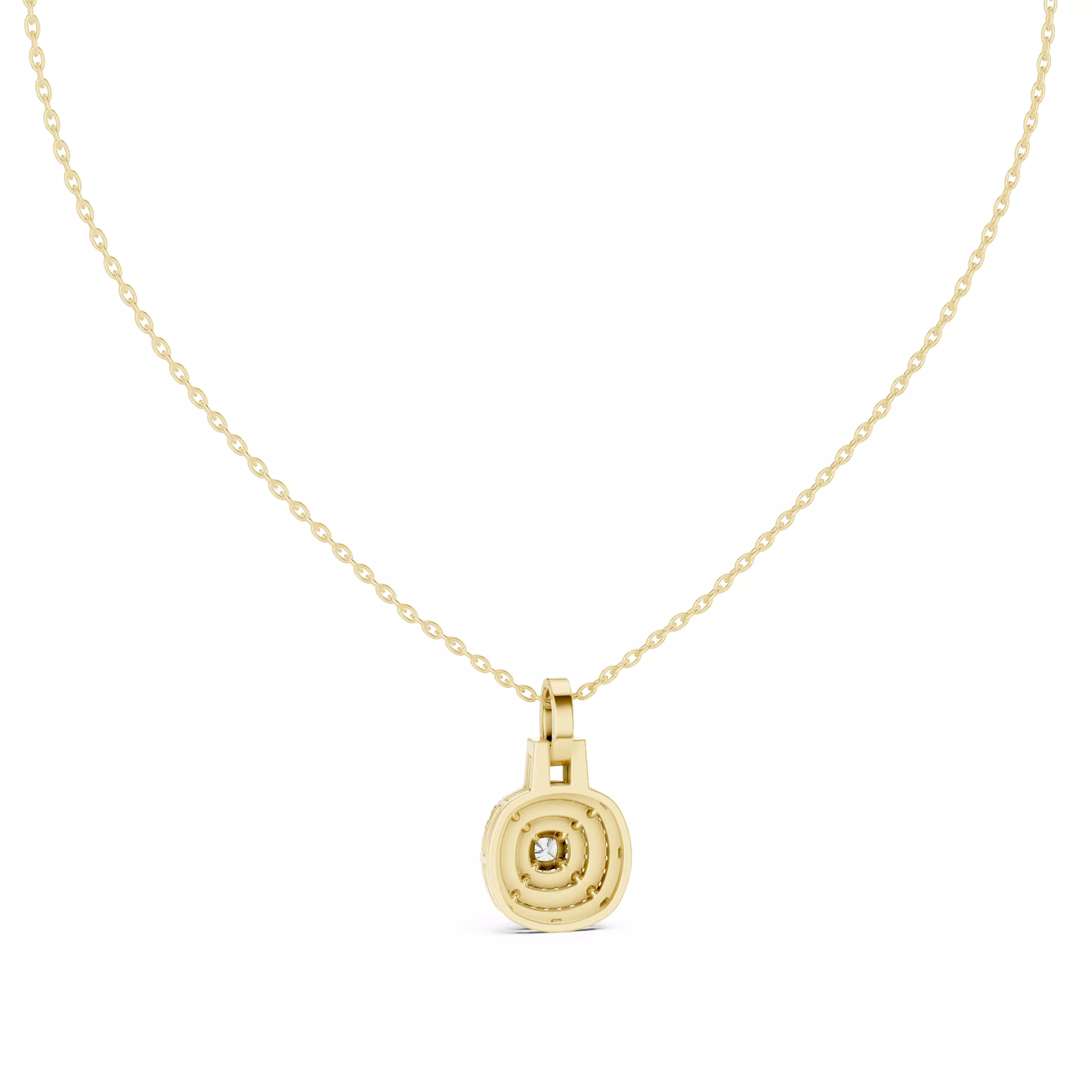 Cushion Square Solitaire Pendant 3dm stl renders Animation Video 3D print model_13