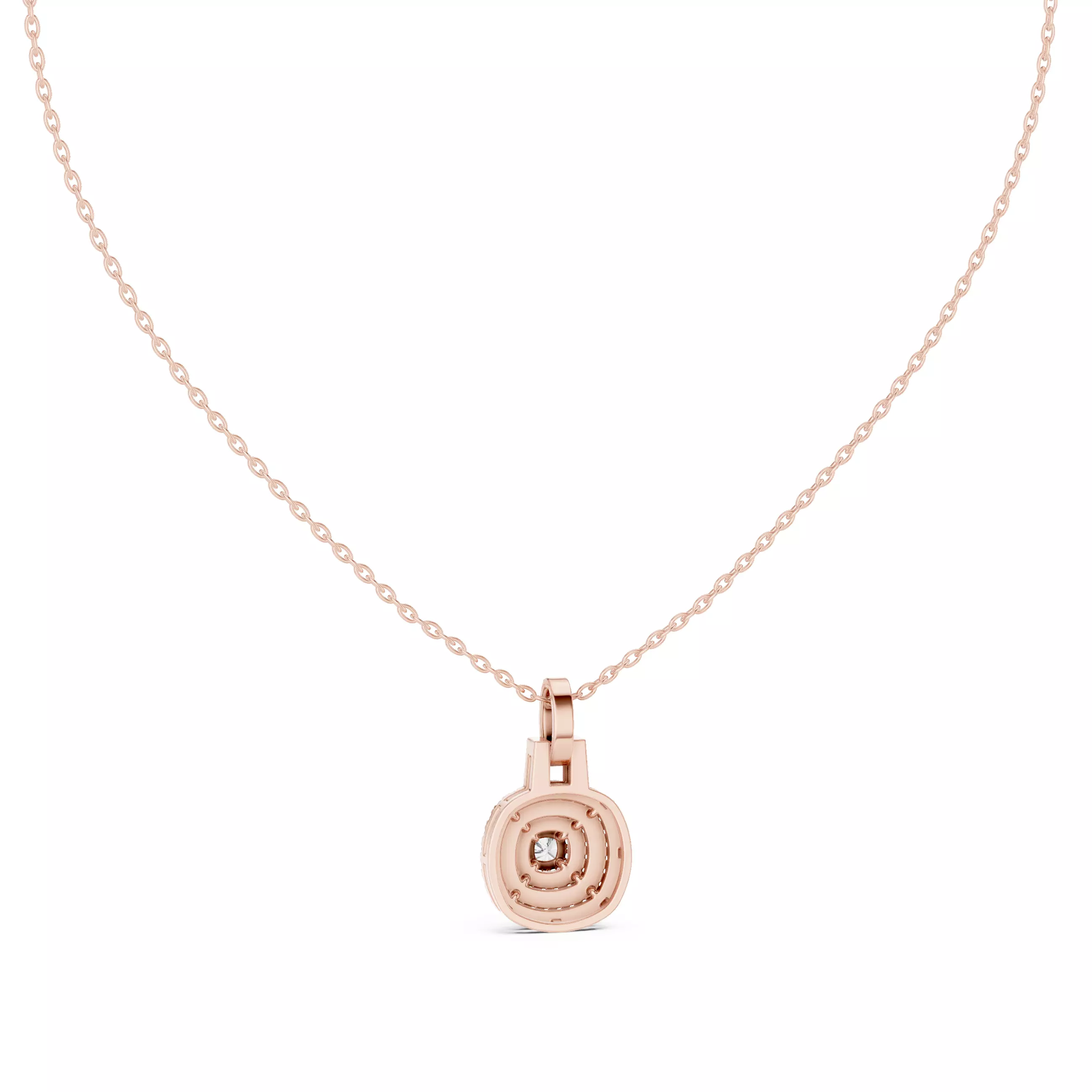 Cushion Square Solitaire Pendant 3dm stl renders Animation Video 3D print model_5