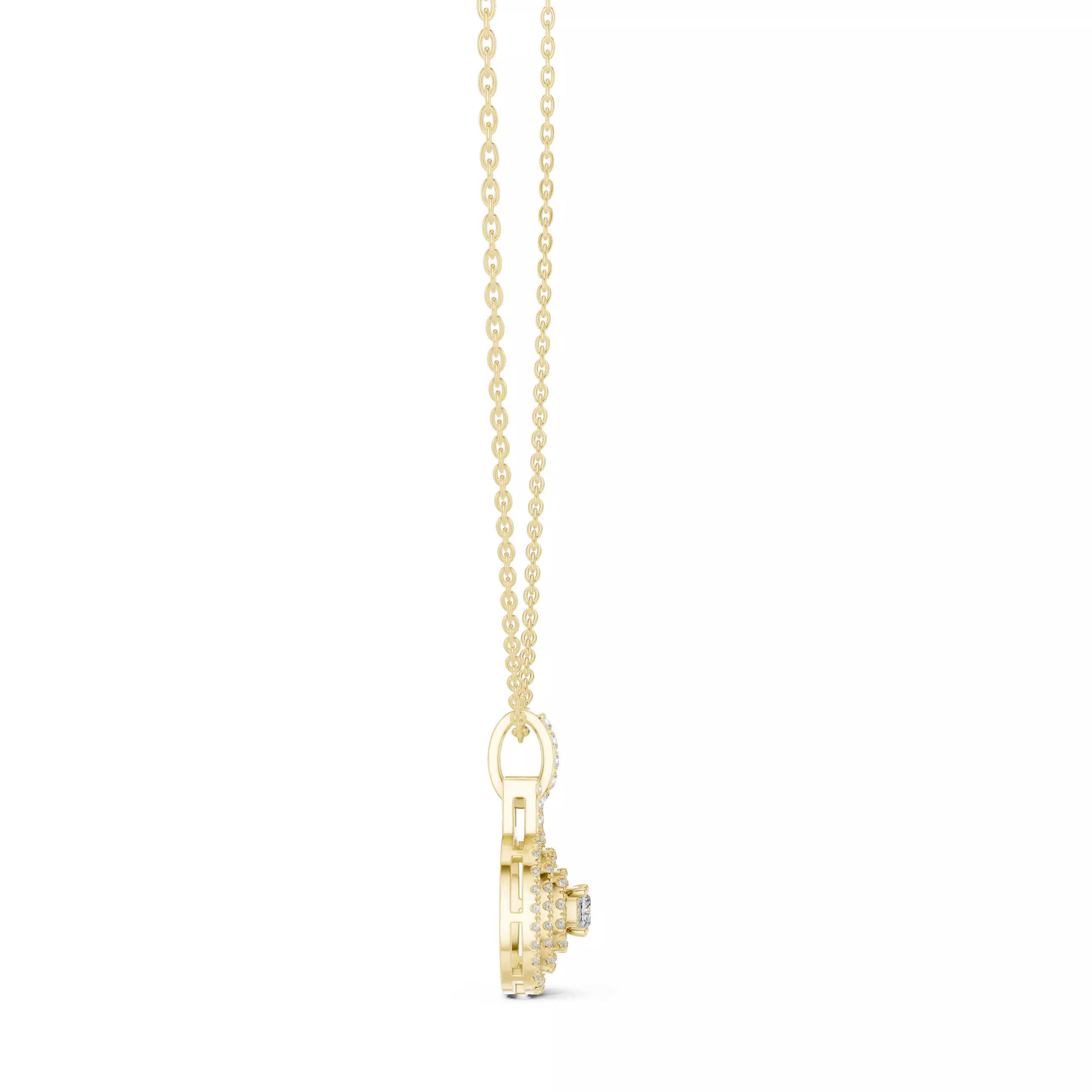 Cushion Square Solitaire Pendant 3dm stl renders Animation Video 3D print model_12