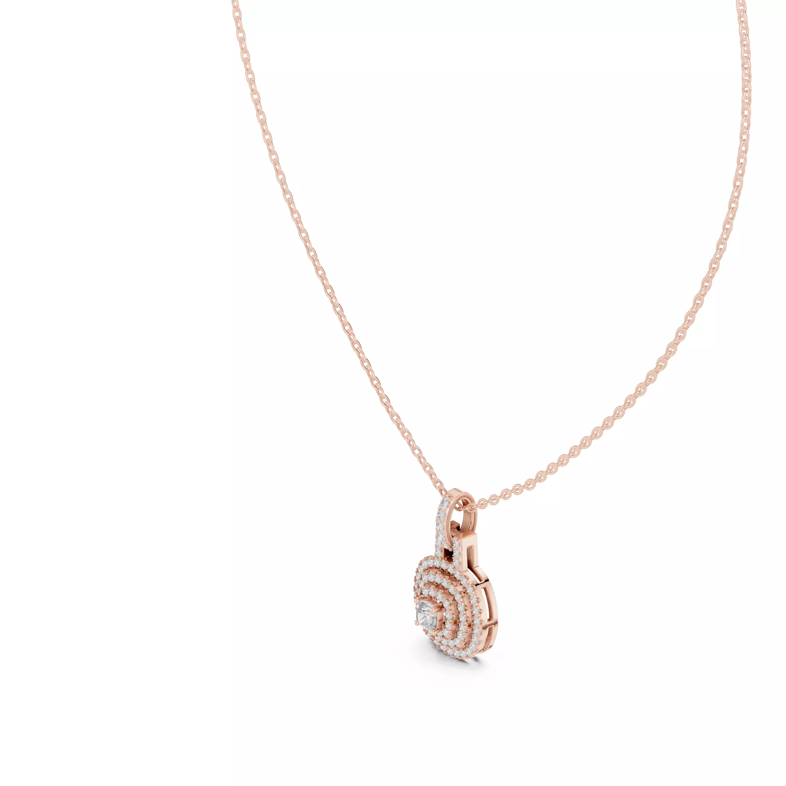 Cushion Square Solitaire Pendant 3dm stl renders Animation Video 3D print model_3