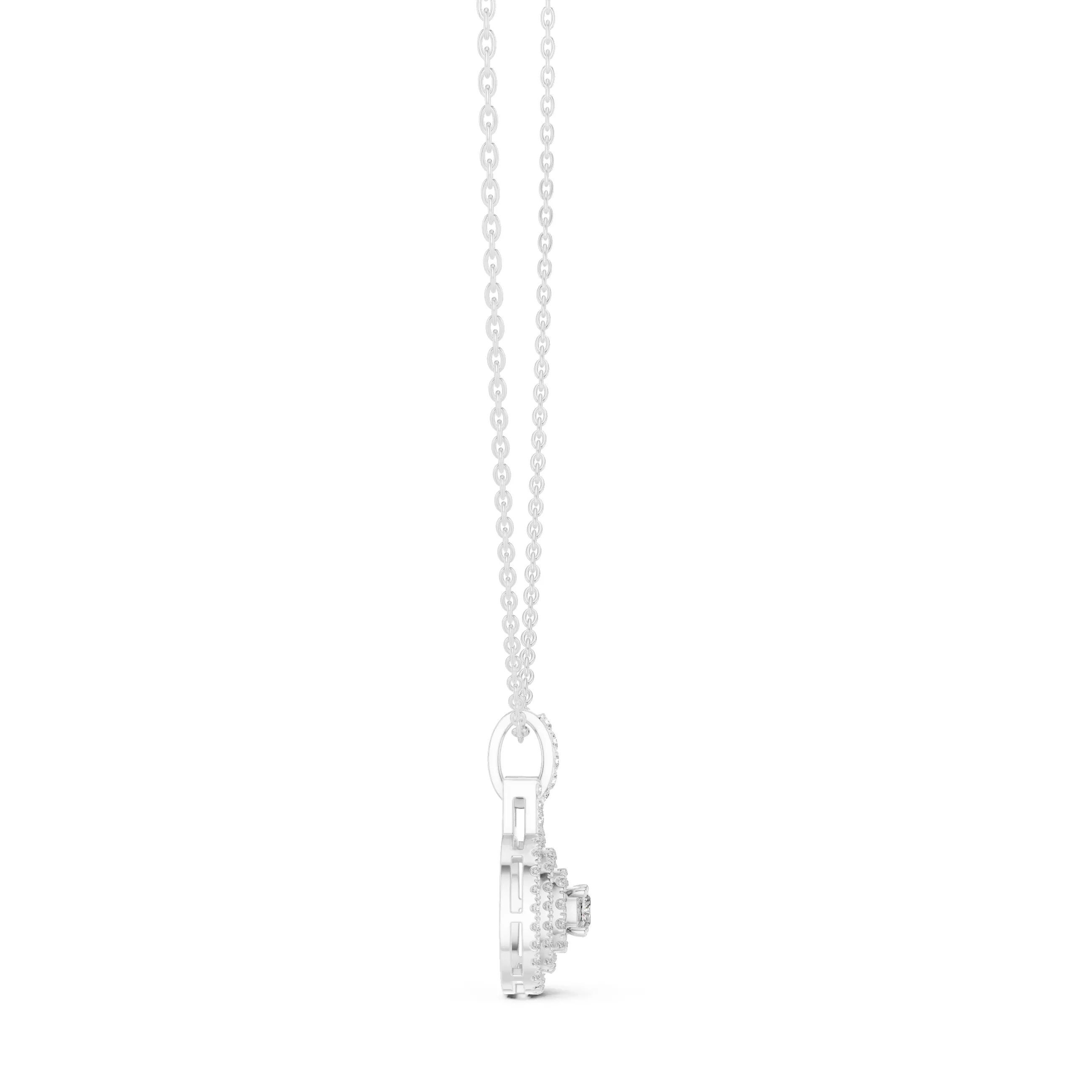 Cushion Square Solitaire Pendant 3dm stl renders Animation Video 3D print model_8