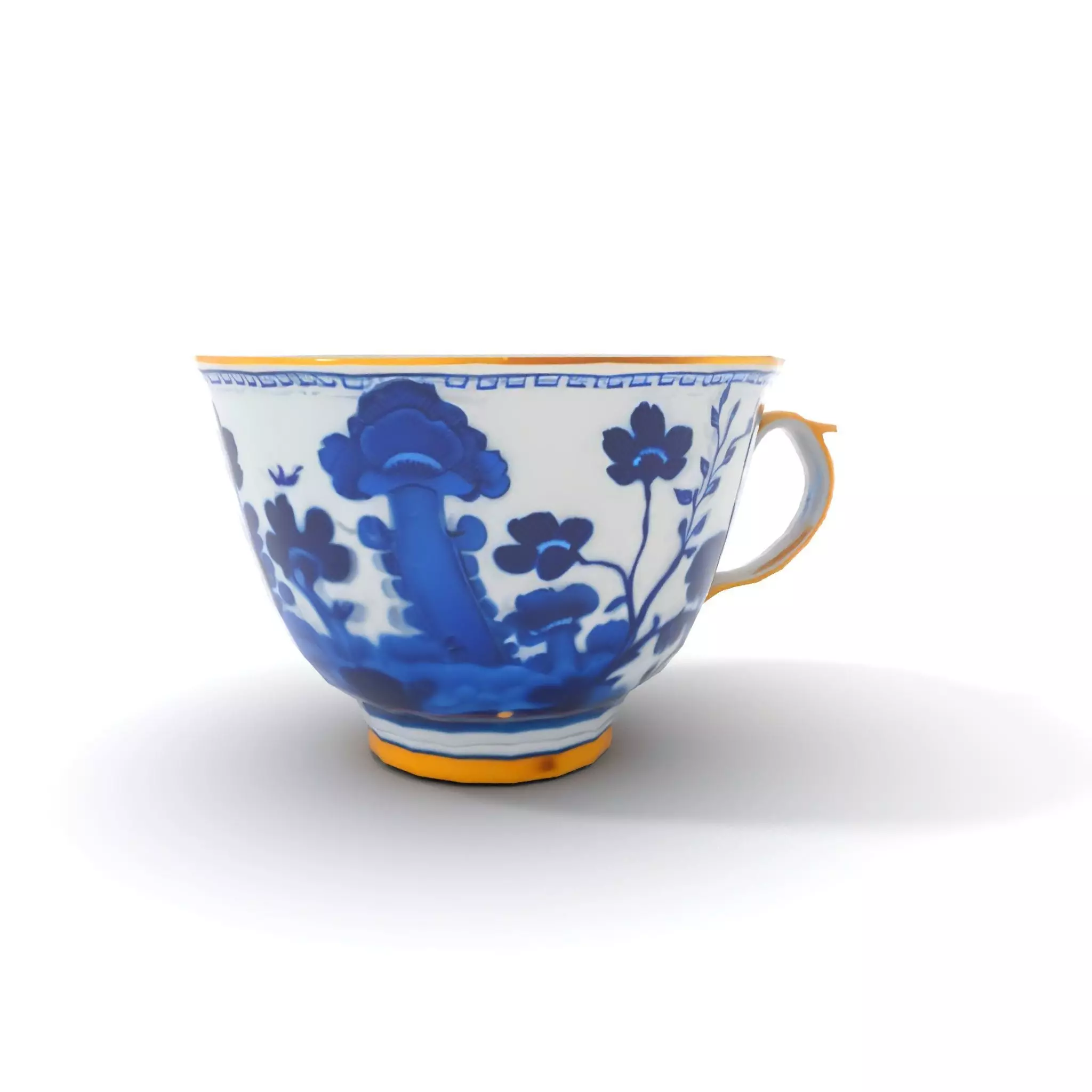 Blue Floral Porcelain Teacup model pack Low-poly 3D model_15