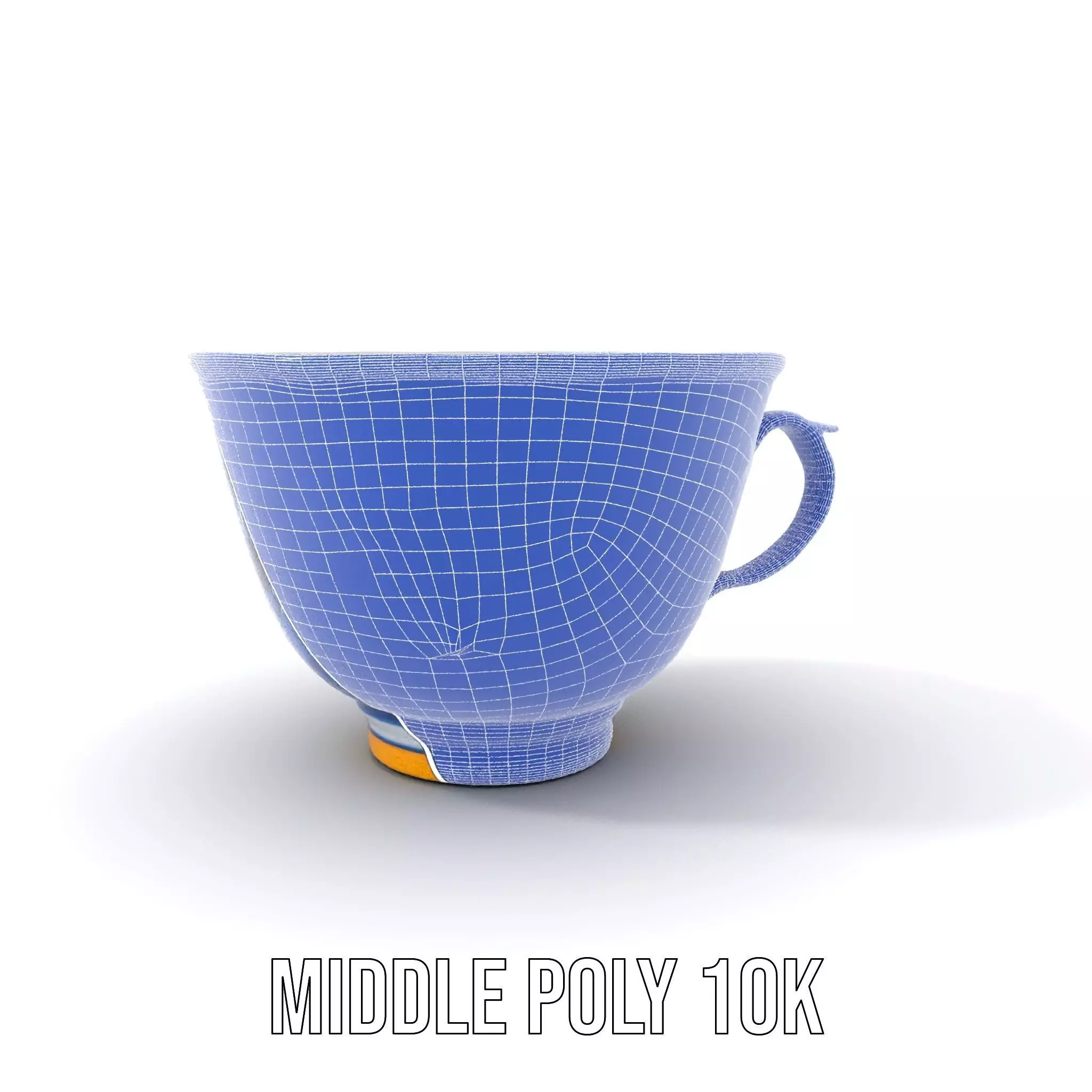 Blue Floral Porcelain Teacup model pack Low-poly 3D model_21