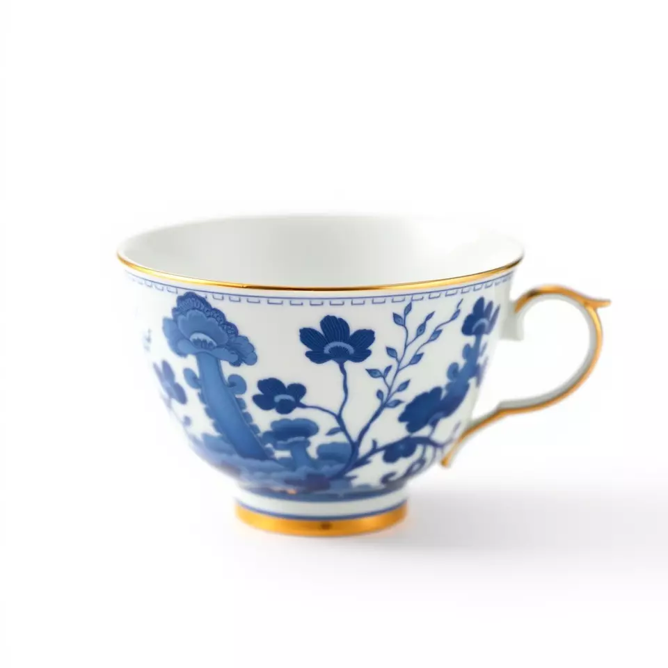 Blue Floral Porcelain Teacup model pack Low-poly 3D model_3