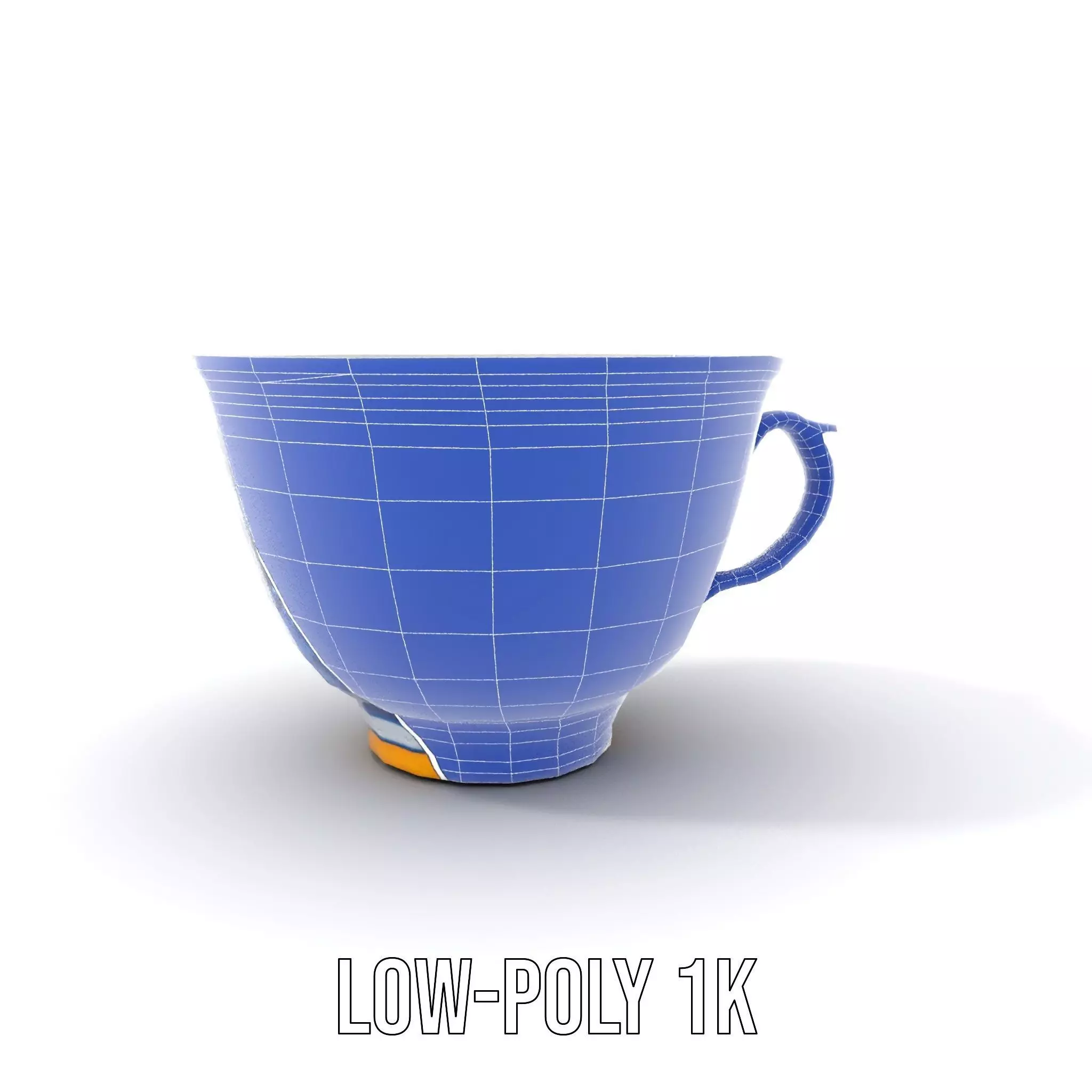 Blue Floral Porcelain Teacup model pack Low-poly 3D model_10