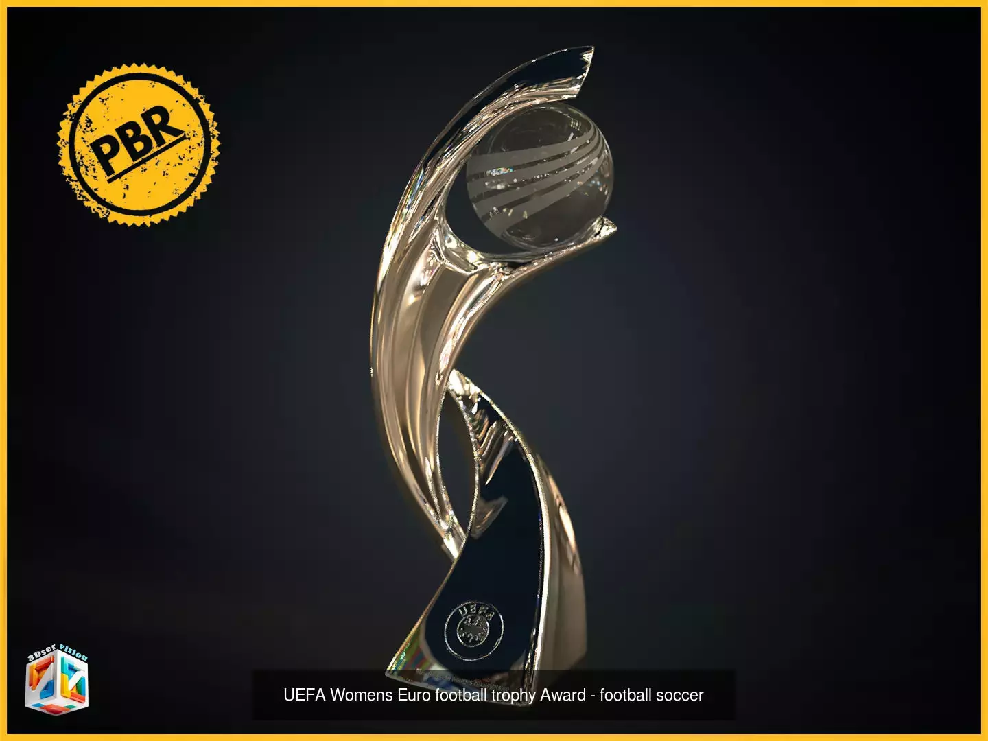 UEFA football trophies bundle 3D Model Collection_9