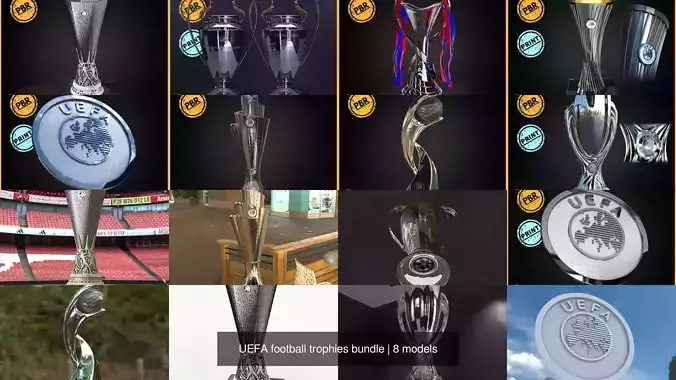 UEFA football trophies bundle