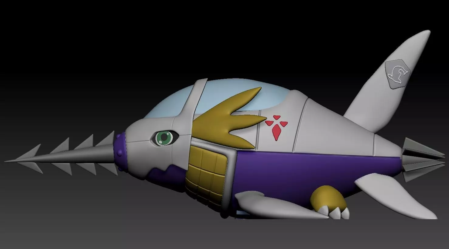 Submarimon Digmon Digimon Fanart 3D print model_11