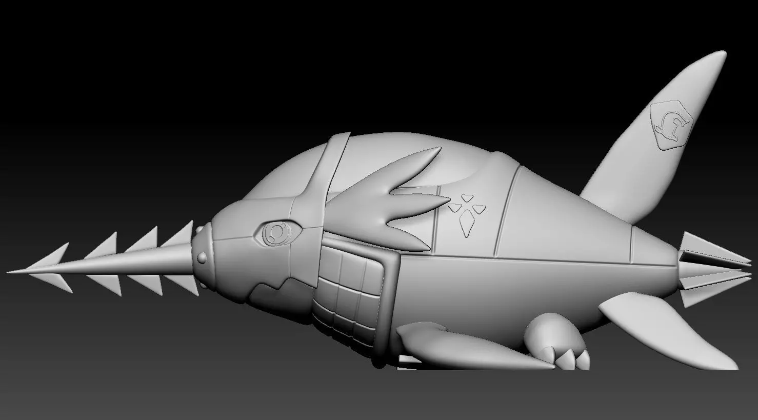 Submarimon Digmon Digimon Fanart 3D print model_12