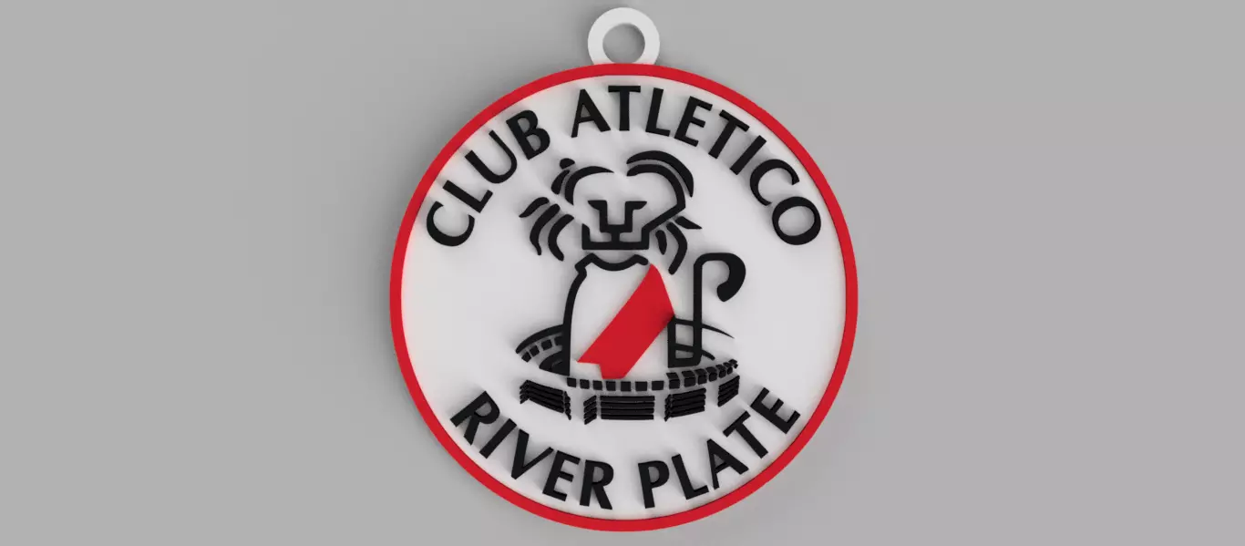 River Plate shield logo Leon 1985 - 1993 keychain - pendant 3D print model