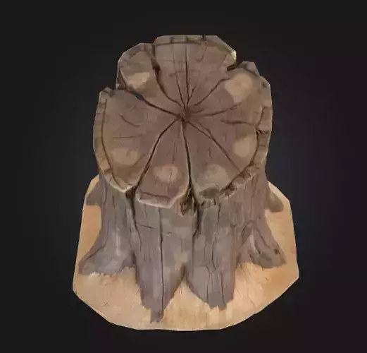 Weathered Old Tree Stump Low-poly 3D model