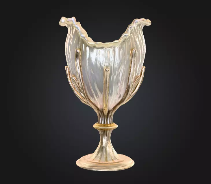 Pearlescent Chalice Ornamental Fantasy Low-poly 3D model_1