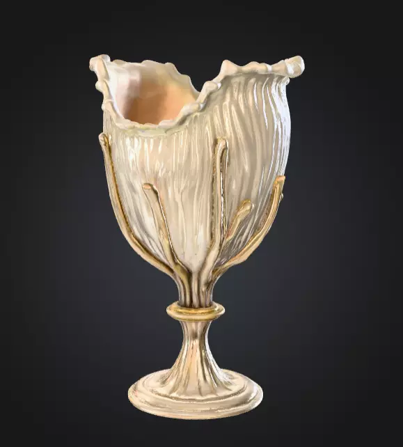 Pearlescent Chalice Ornamental Fantasy Low-poly 3D model_4
