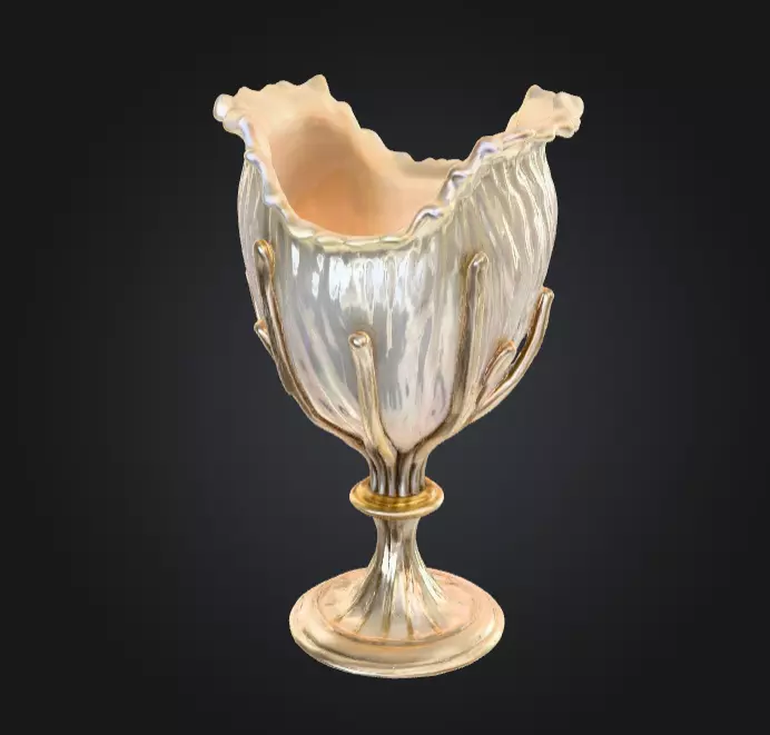 Pearlescent Chalice Ornamental Fantasy Low-poly 3D model_0
