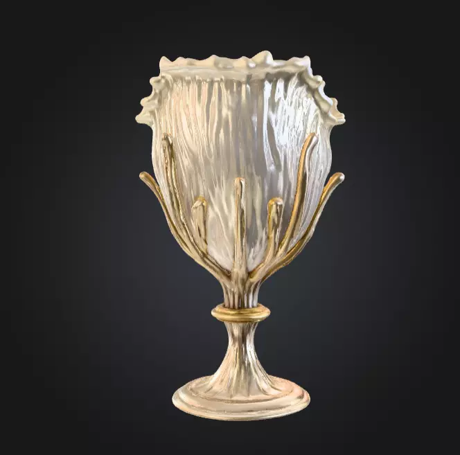 Pearlescent Chalice Ornamental Fantasy Low-poly 3D model_3