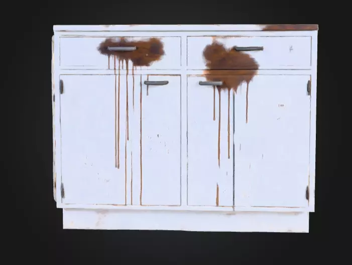 Rusty Old Cabinet Low-poly 3D model_1