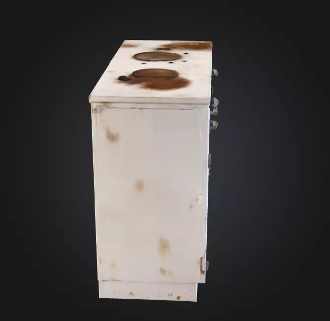 Rusty Old Cabinet Low-poly 3D model_3