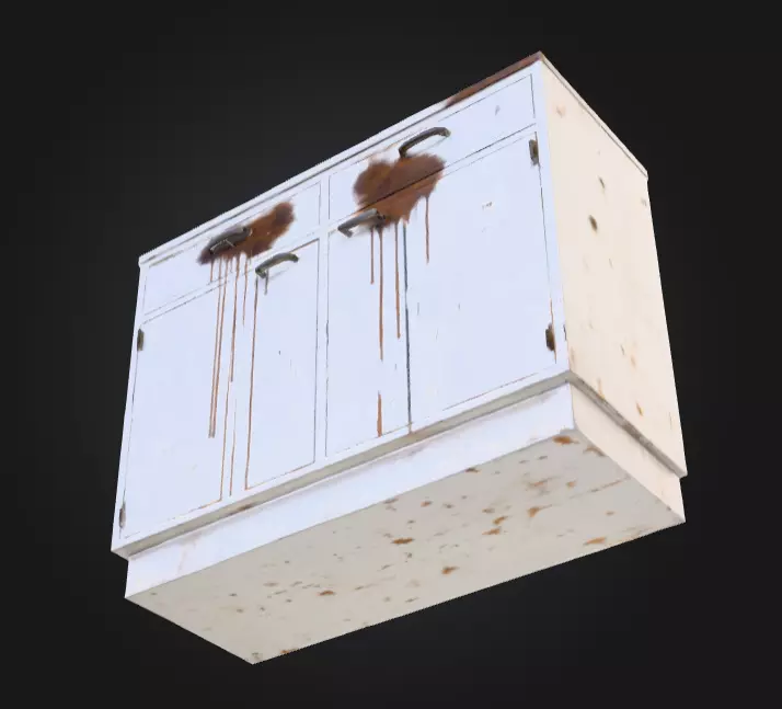 Rusty Old Cabinet Low-poly 3D model_9