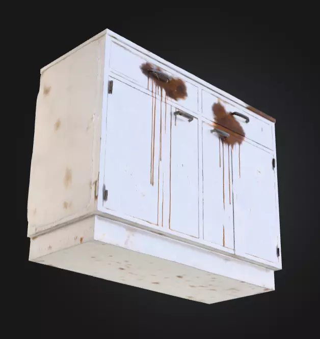 Rusty Old Cabinet Low-poly 3D model_10