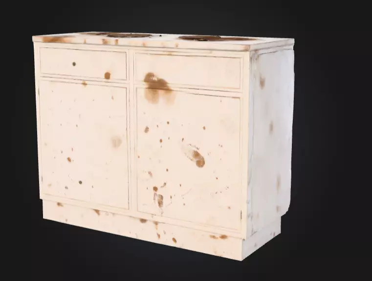 Rusty Old Cabinet Low-poly 3D model_4