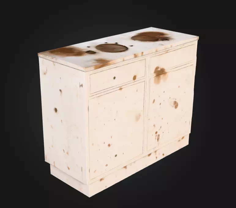 Rusty Old Cabinet Low-poly 3D model_6