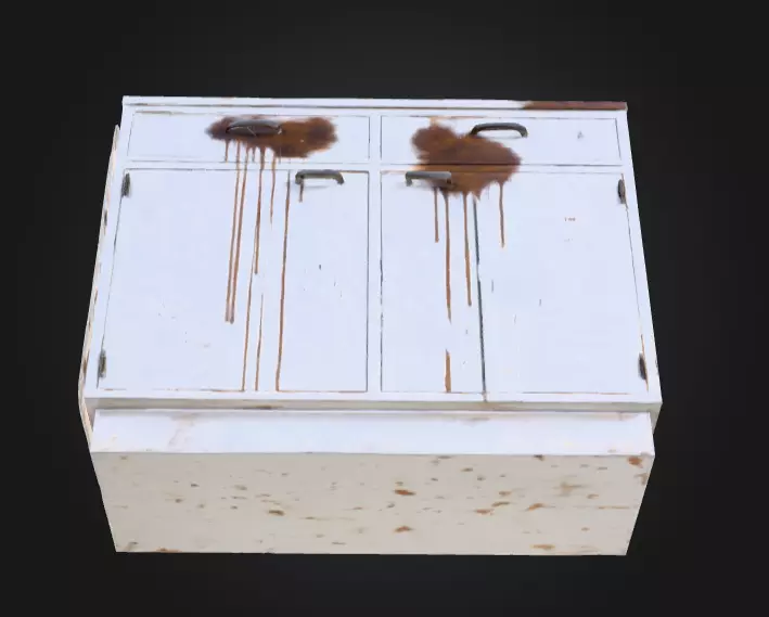 Rusty Old Cabinet Low-poly 3D model_8