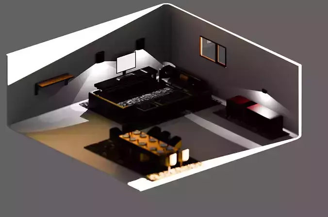 3D Isomatric living room