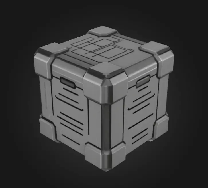 Mystery Tech Container Box Low-poly 3D model_2