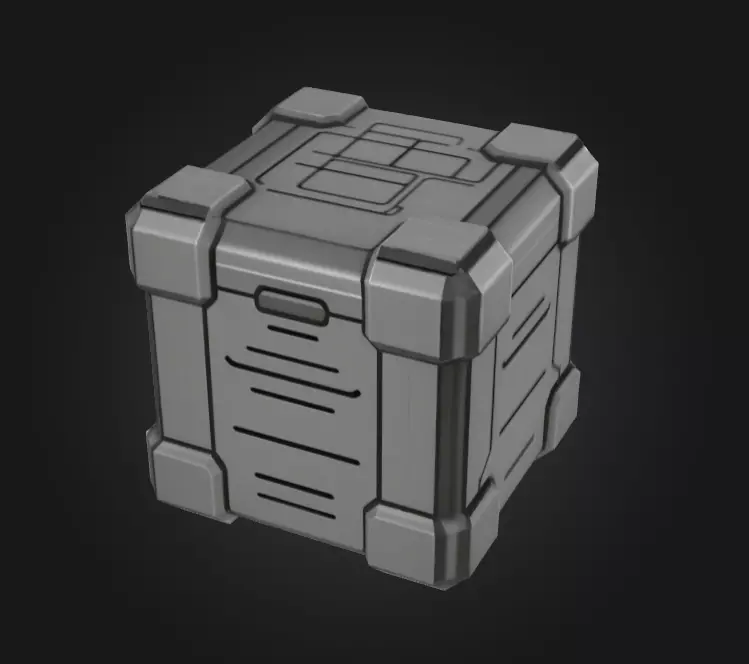 Mystery Tech Container Box Low-poly 3D model_0