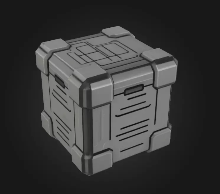 Mystery Tech Container Box Low-poly 3D model_3