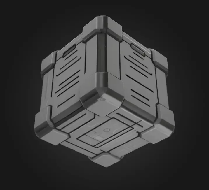 Mystery Tech Container Box Low-poly 3D model_9