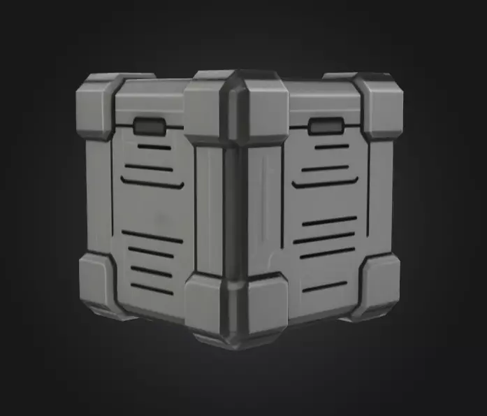 Mystery Tech Container Box Low-poly 3D model_6