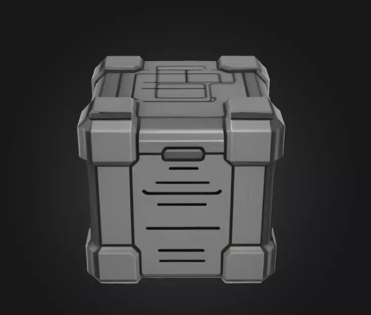 Mystery Tech Container Box Low-poly 3D model_1
