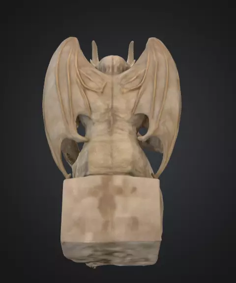 Demonic Gargoyle Statue Low-poly 3D model_10