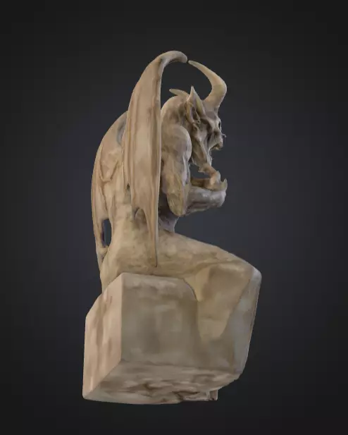 Demonic Gargoyle Statue Low-poly 3D model_11