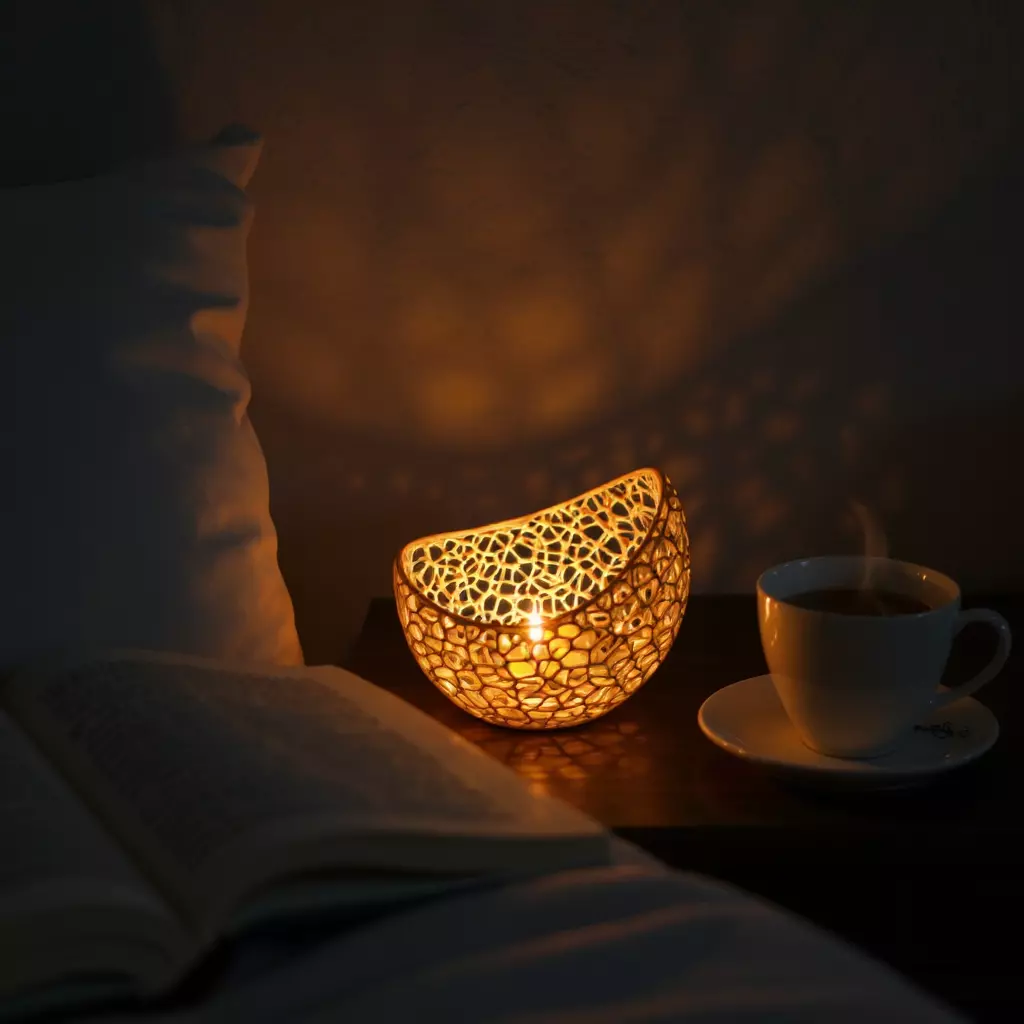 Decorative Candle Holder Lamp with Warm Glow 3D print model_0