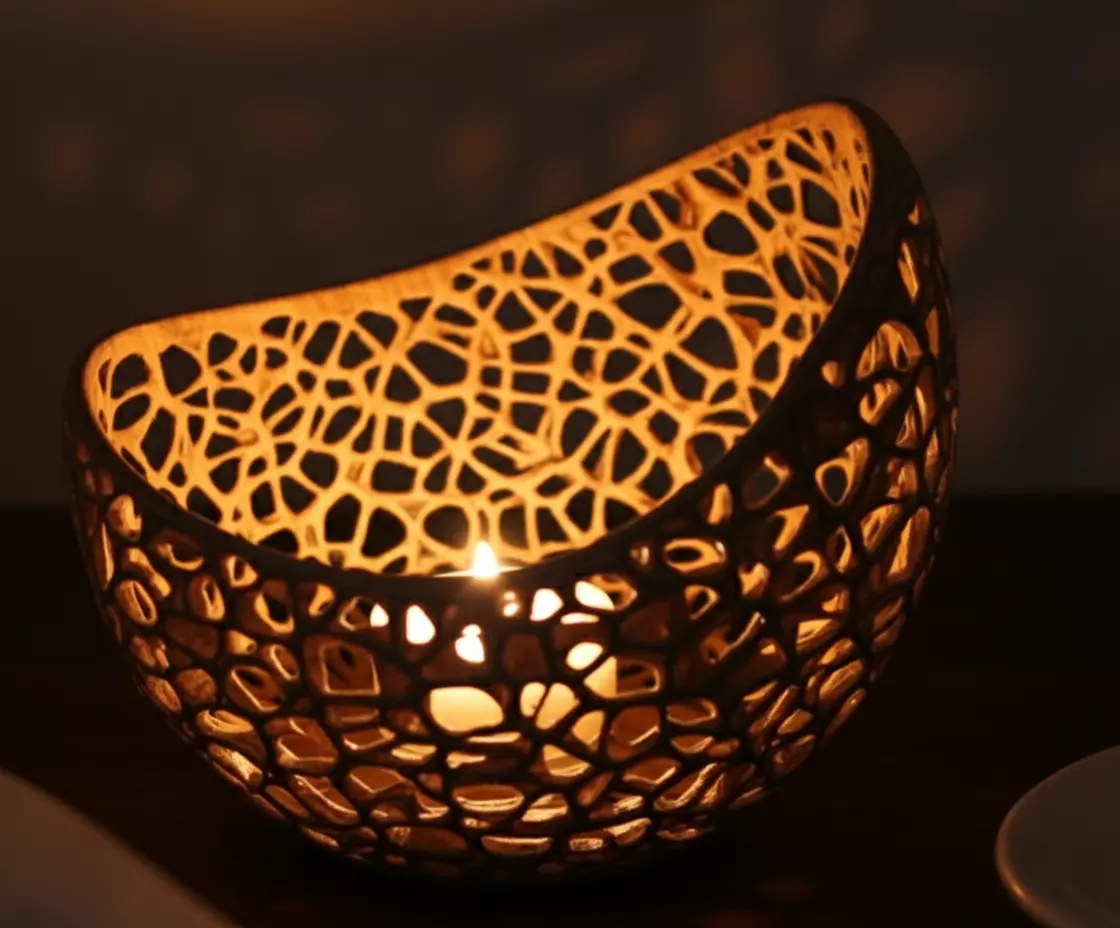 Decorative Candle Holder Lamp with Warm Glow 3D print model_3