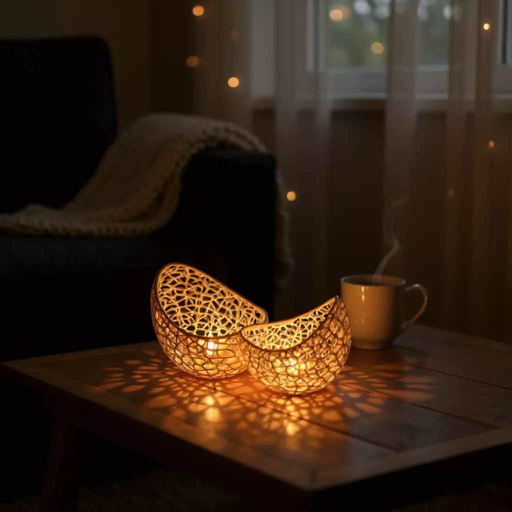 Decorative Candle Holder Lamp with Warm Glow 3D print model_2