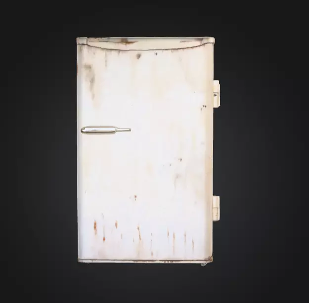 Rusty Fridge Low-poly 3D model_1