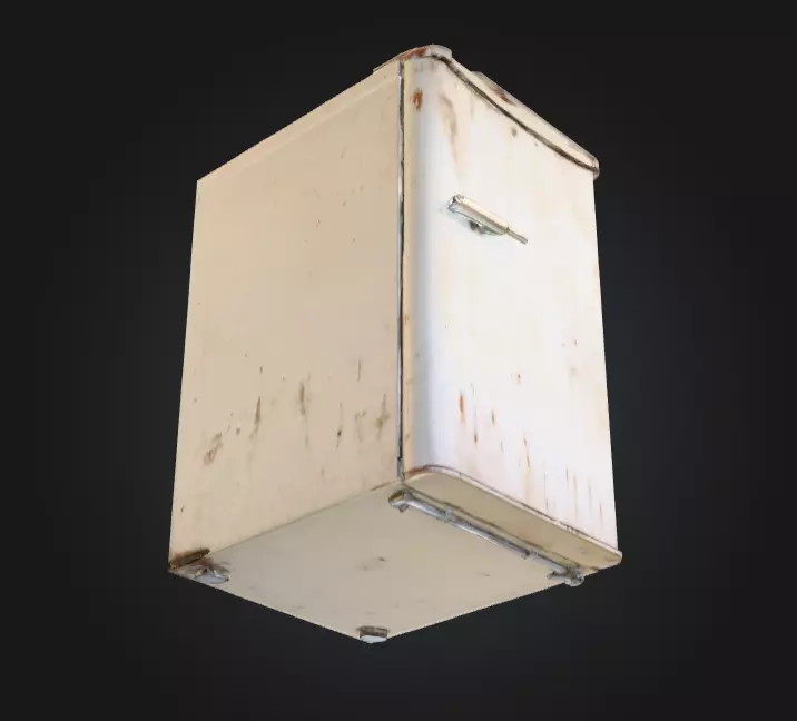 Rusty Fridge Low-poly 3D model_8