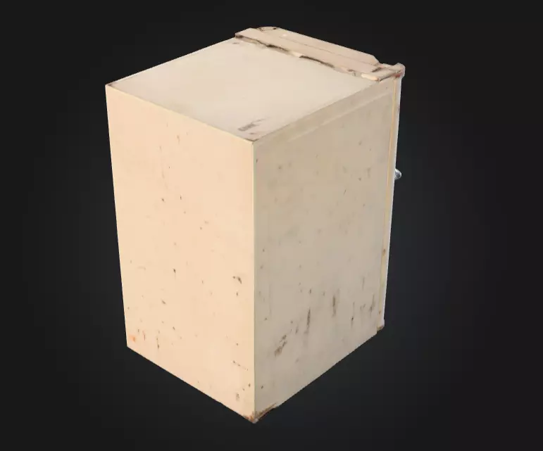 Rusty Fridge Low-poly 3D model_4