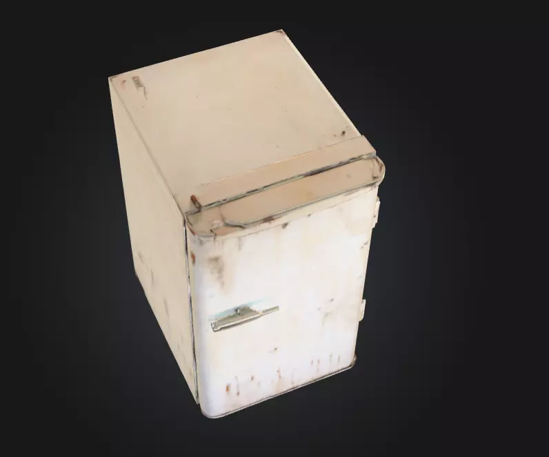 Rusty Fridge Low-poly 3D model_10