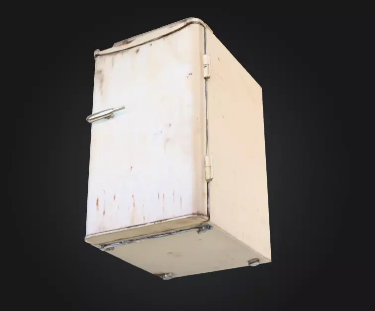 Rusty Fridge Low-poly 3D model_7