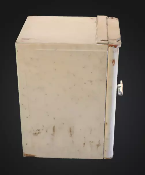 Rusty Fridge Low-poly 3D model_3