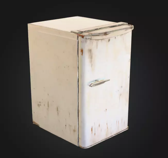 Rusty Fridge Low-poly 3D model_2